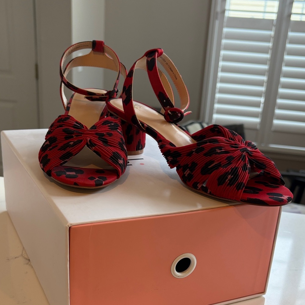 CAbi Red Leopard Print Heels